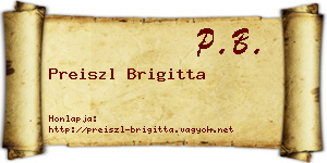 Preiszl Brigitta névjegykártya